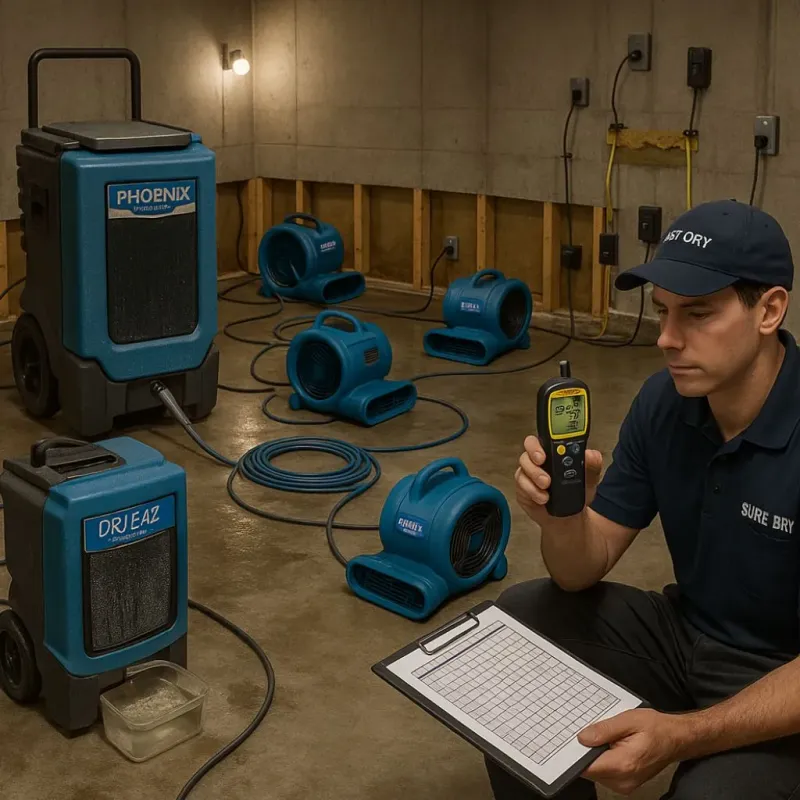 Structural Drying and Dehumidification process in Loyola, CA